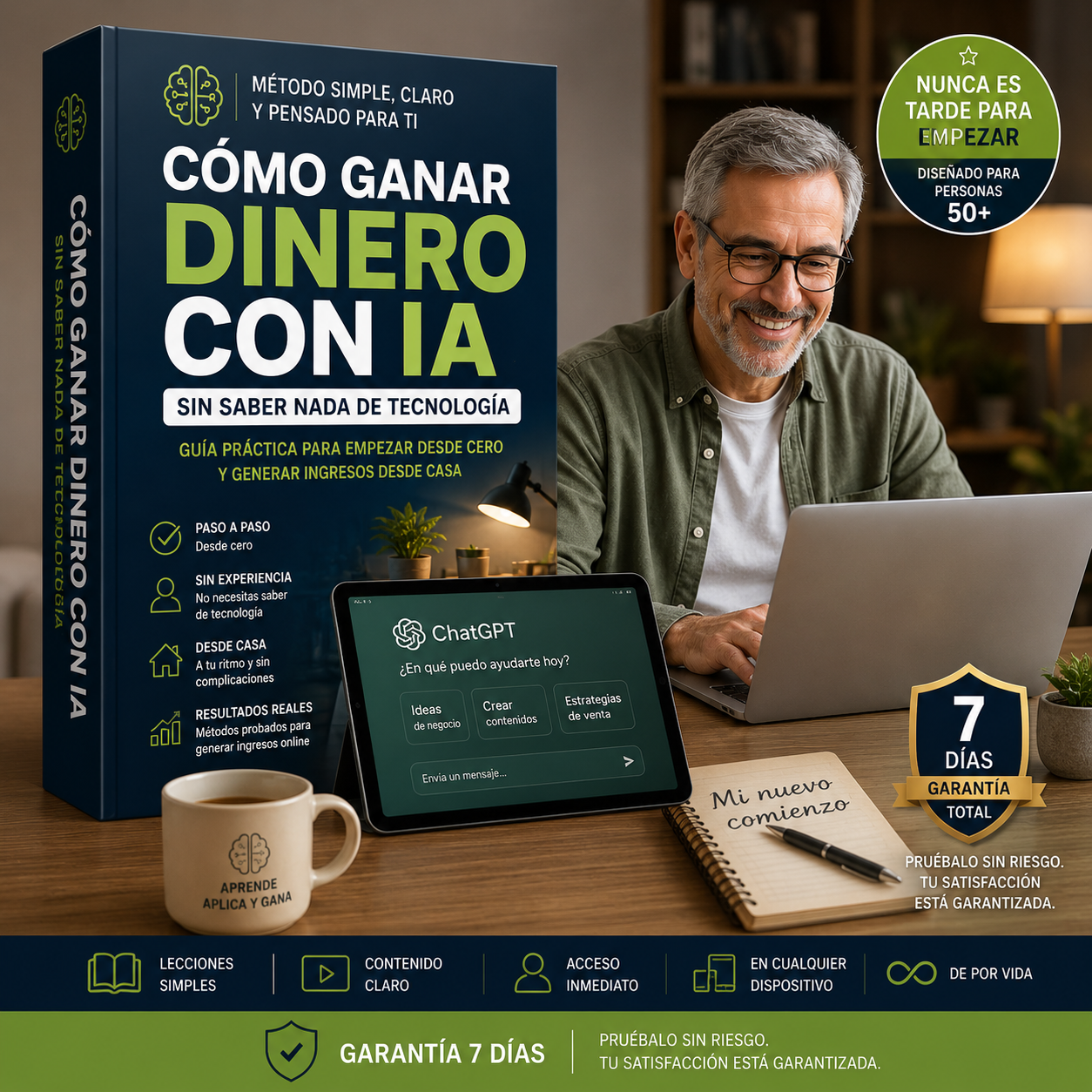 Mockup del método premium en tablet y móvil